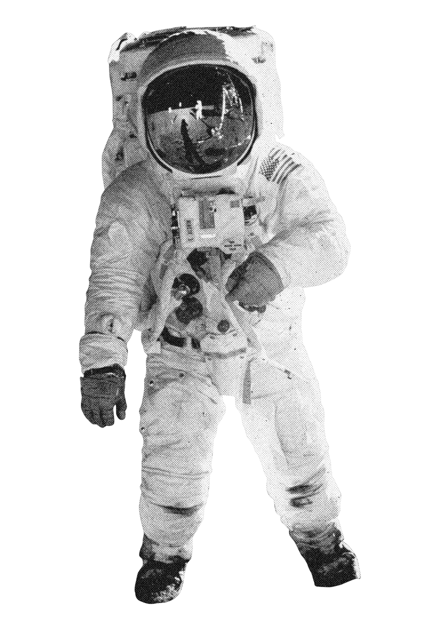 Black and white astronaut example slide imagery